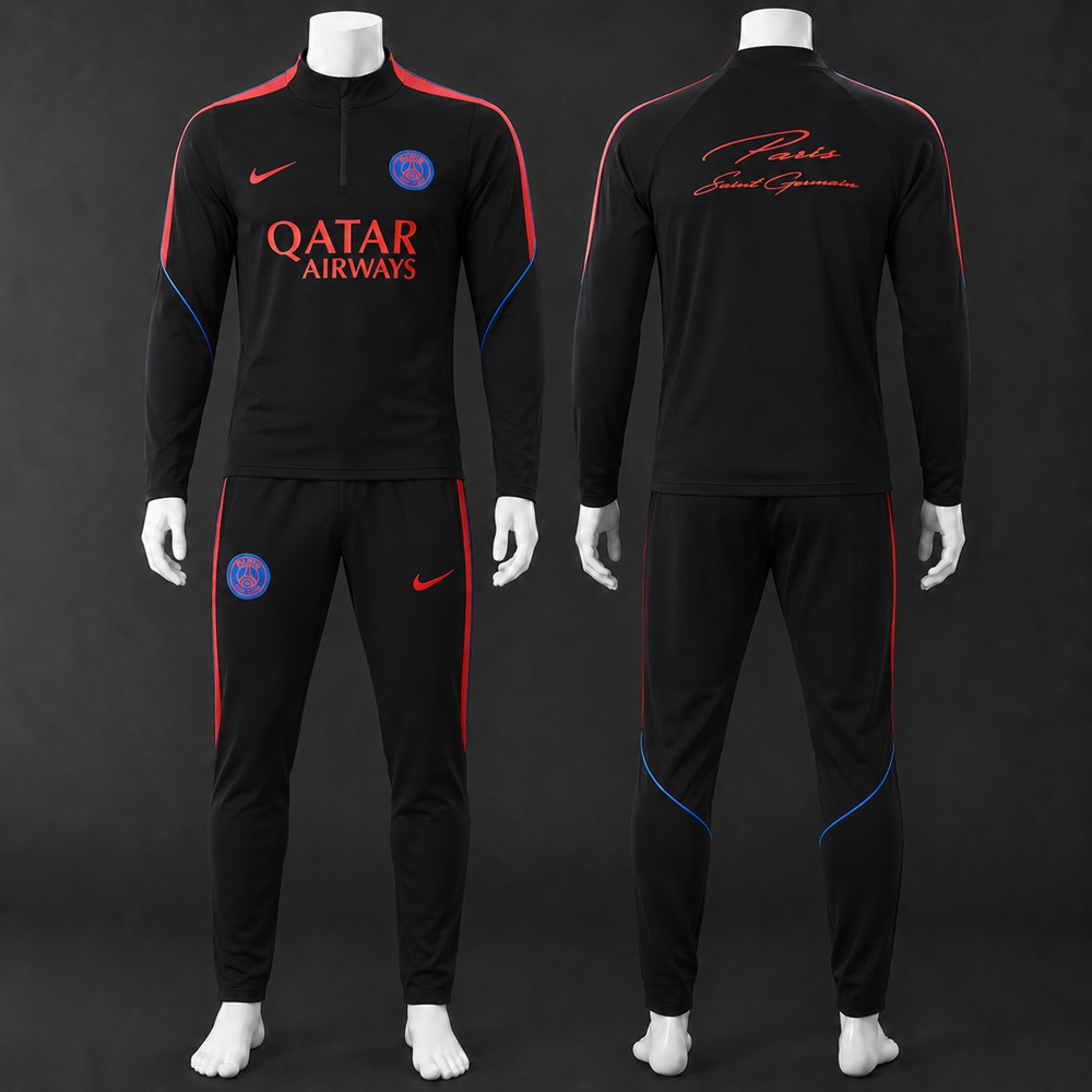 PSG 26/27 Black Half Zip Tracksuit