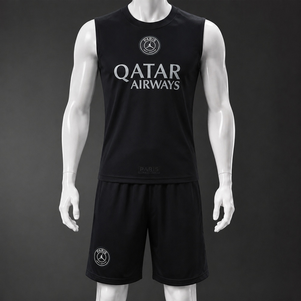 PSG 25/26 Black Training Vest kit