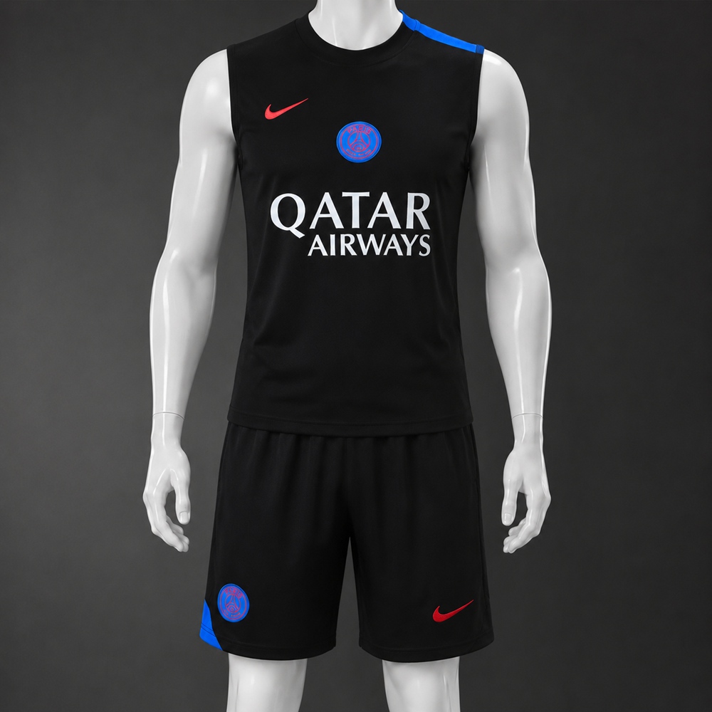 PSG 25/26 Black Blue Training Vest kit