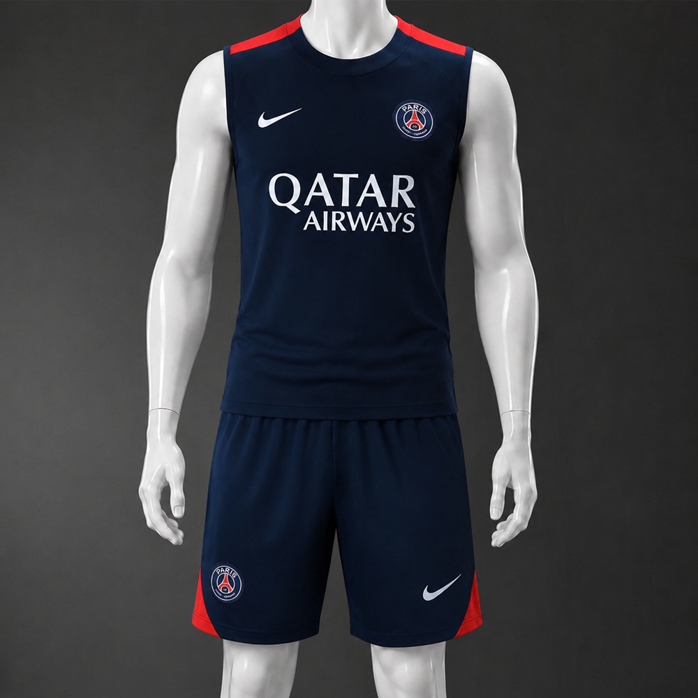 PSG 25/26 Dark Navy Red Training Vest kit