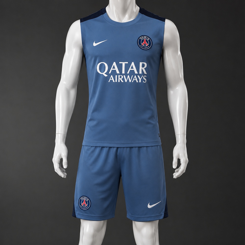 PSG 25/26 Light Blue Navy Training Vest kit