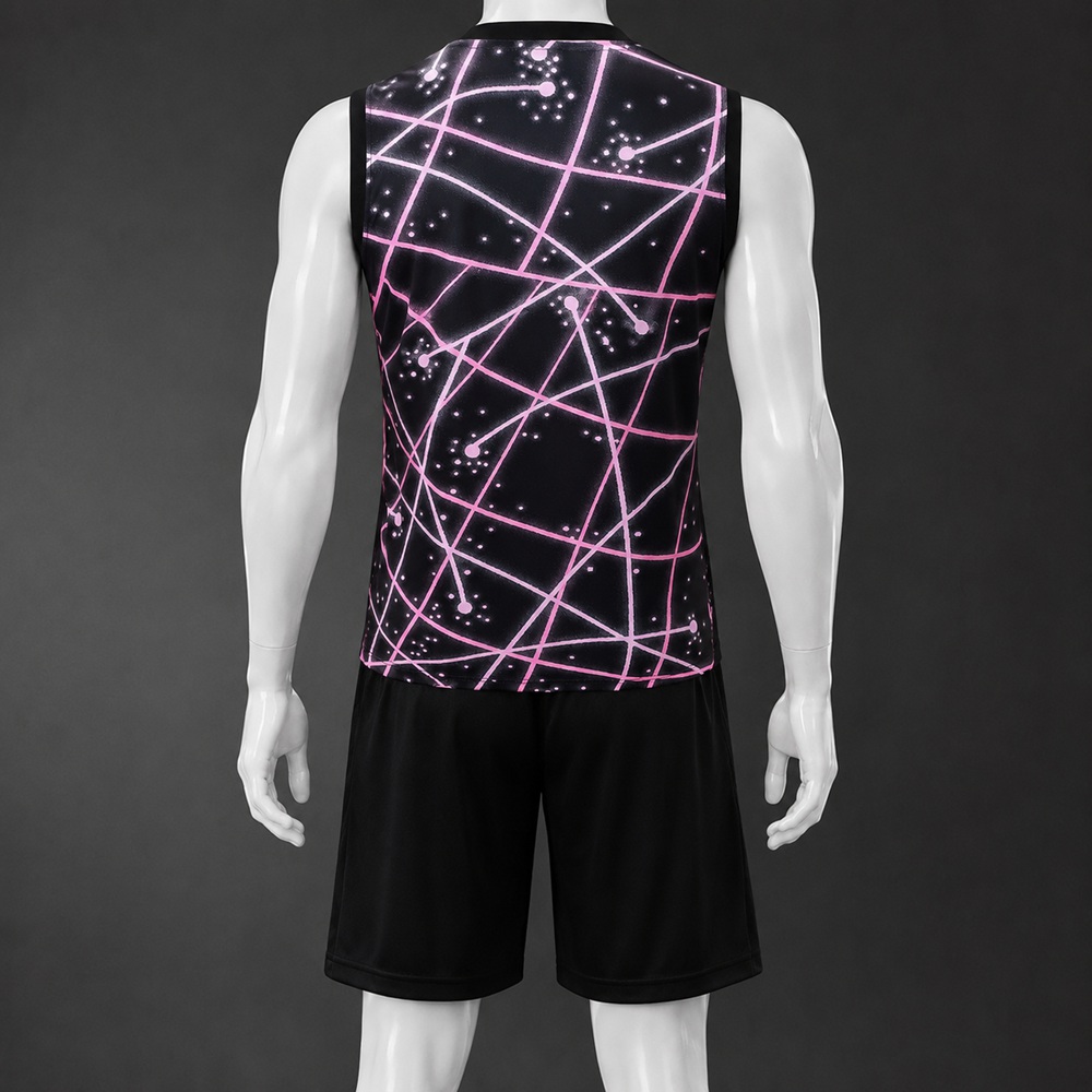PSG 25/26 Black Pink Star Print Training Vest kit Foto 2