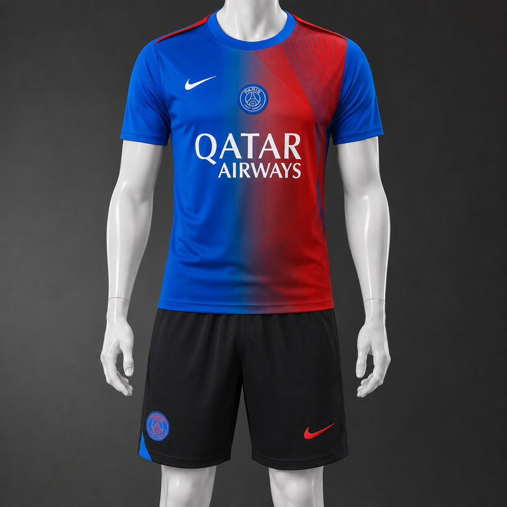 PSG 25/26 Blue Red Short Sleeve Short Set