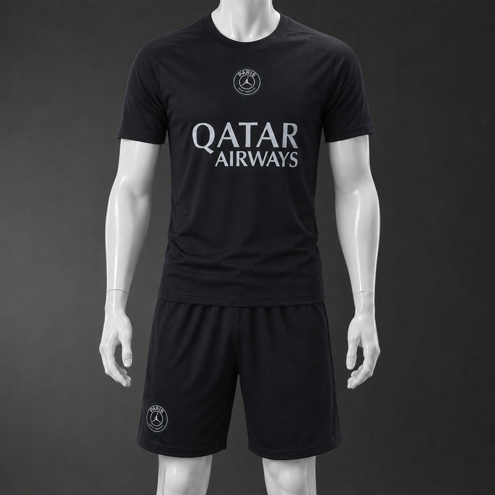 PSG 25/26 Black Short Sleeve Short Set