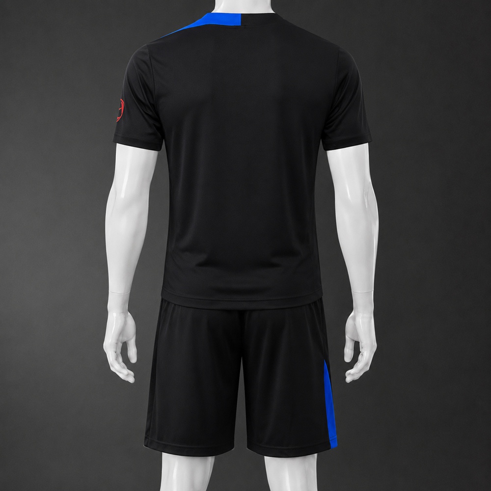 PSG 25/26 Black Blue Short Sleeve Short Set Foto 2
