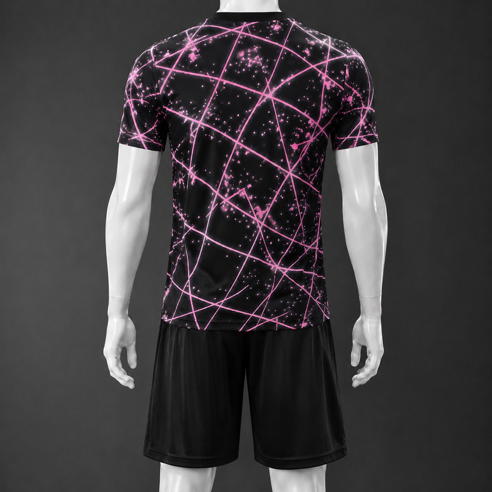 PSG 25/26 Black Pink Star Print Short Sleeve Short Set Foto 2
