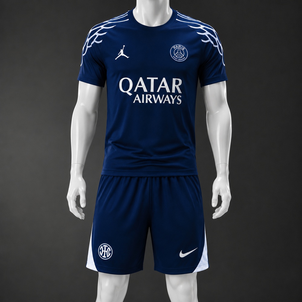 PSG 25/26 Navy White Short Sleeve Short Set