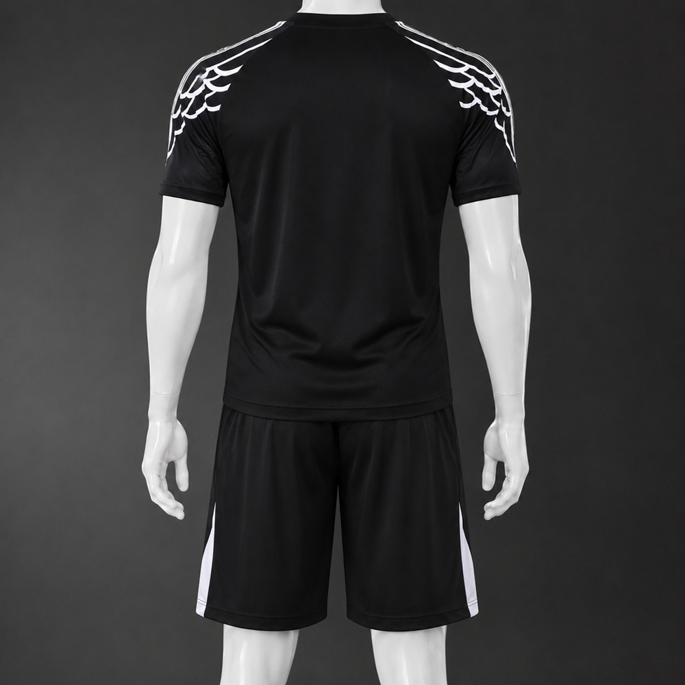 PSG 25/26 Black White Short Sleeve Short Set Foto 2