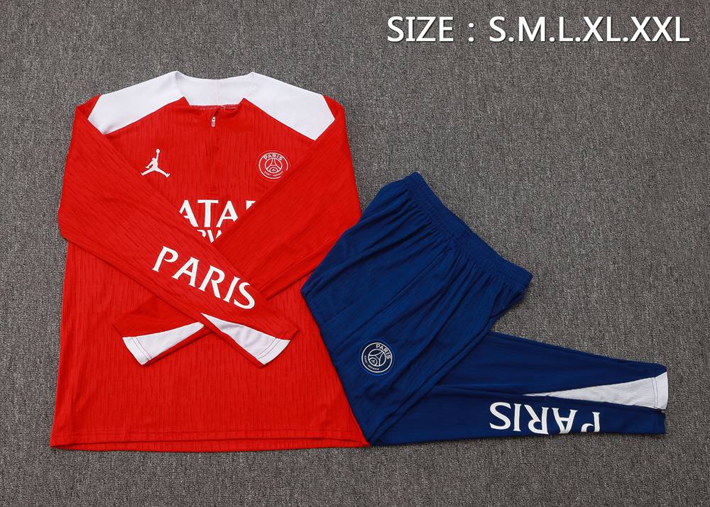 PSG 25/26 Red Blue White Half Zip Tracksuit Foto 2