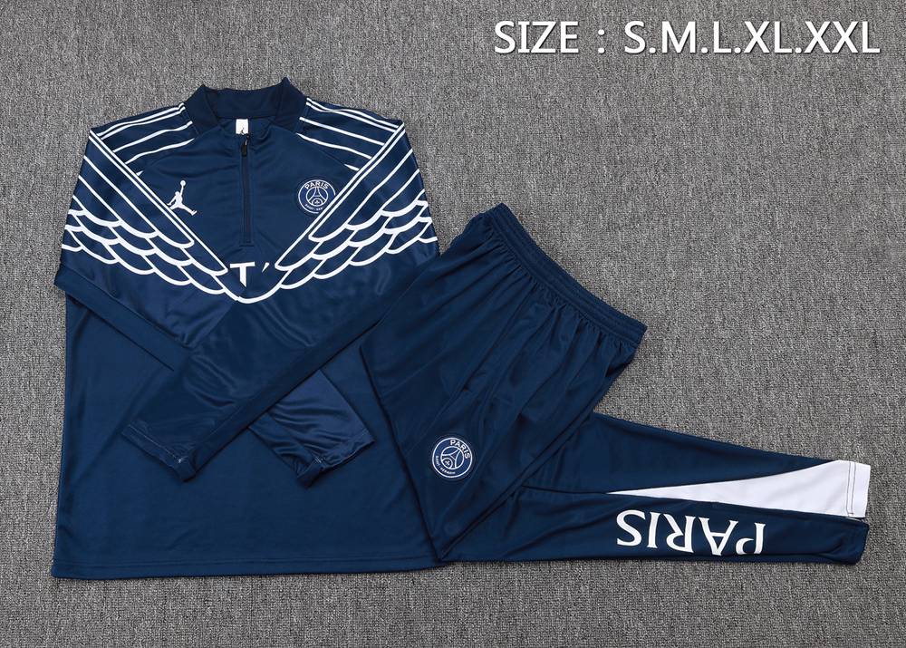 PSG 25/26 Navy White Wing Half Zip Tracksuit Foto 2