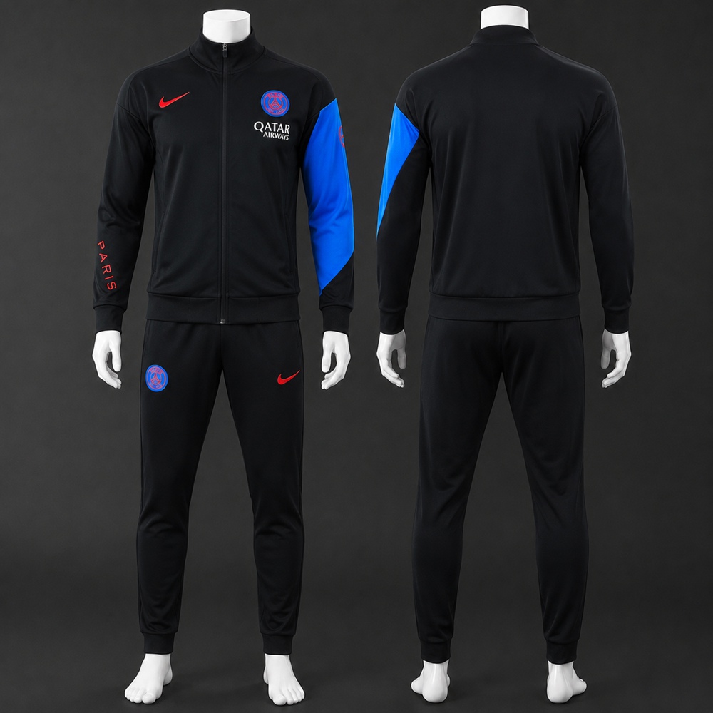 PSG 25/26 Black Blue Training Jacket Kit Set