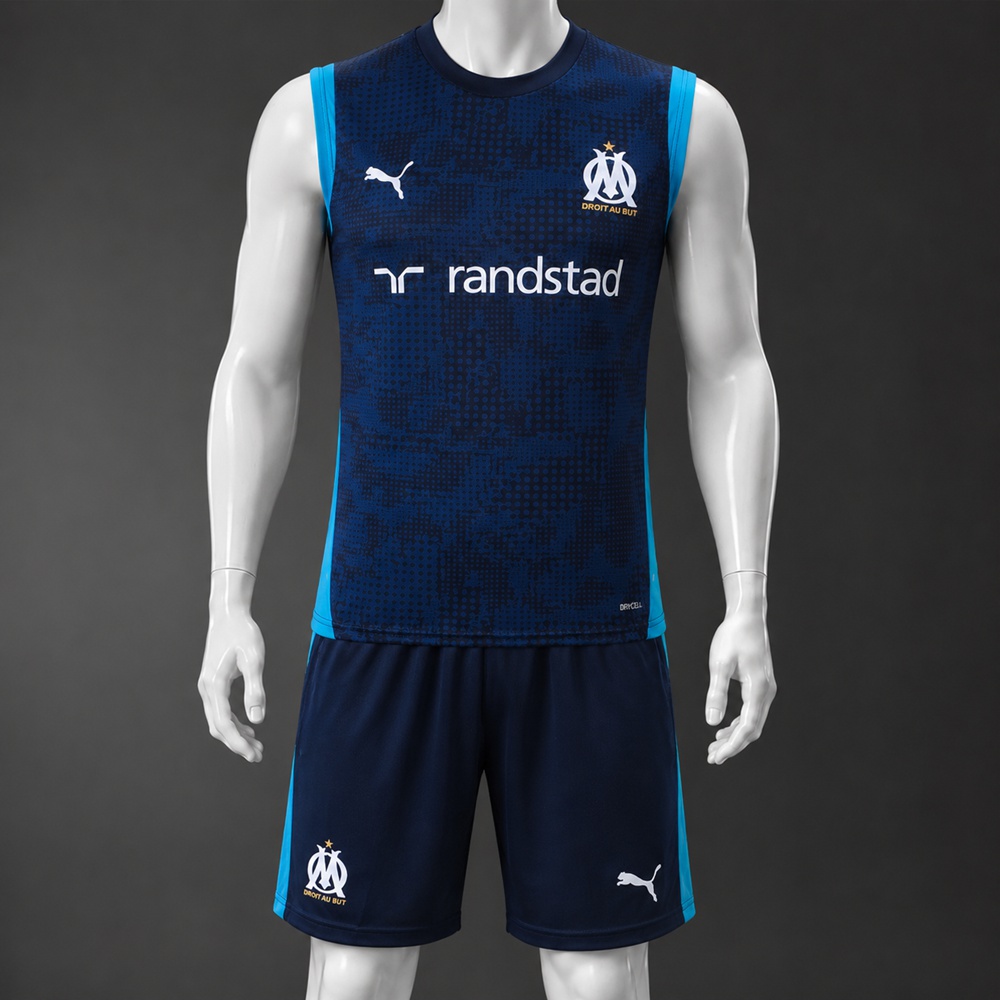 Olympique de Marseille 25/26 Dark Navy Light Blue Training Vest kit
