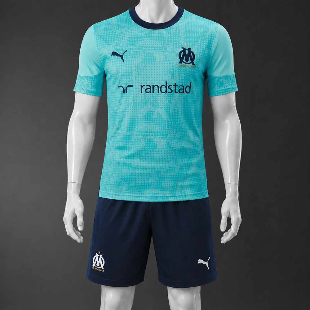 Olympique de Marseille 25/26  Mint Navy Short Sleeve Short Set