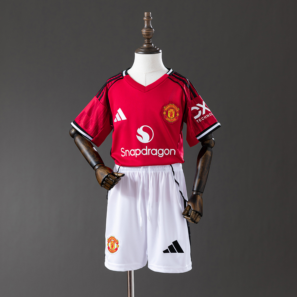 Manchester United 25/26 Home Full kids kit Jersey