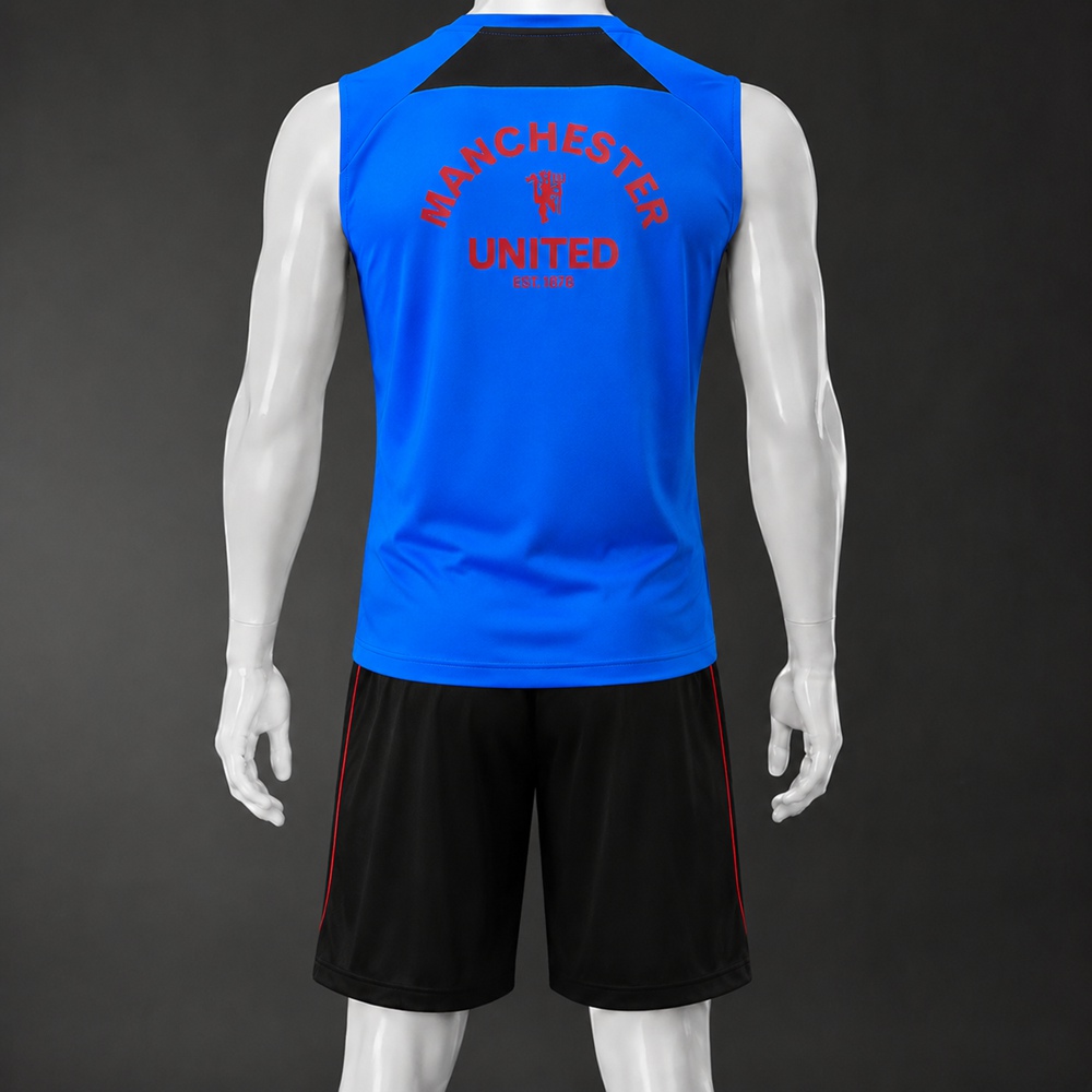 Manchester United 25/26 Royal Blue Black Red Training Vest kit Foto 2