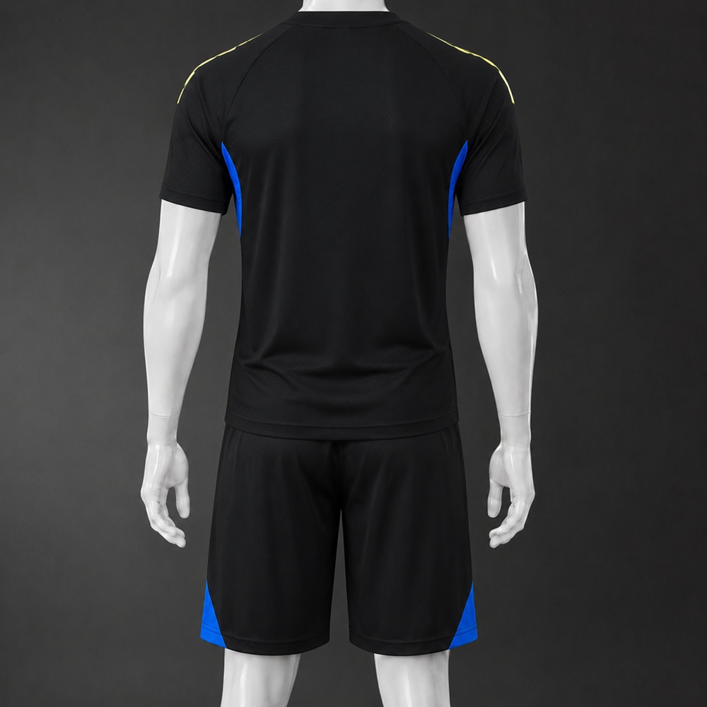 Manchester United 25/26 Black Blue Short Sleeve Short Set Foto 2