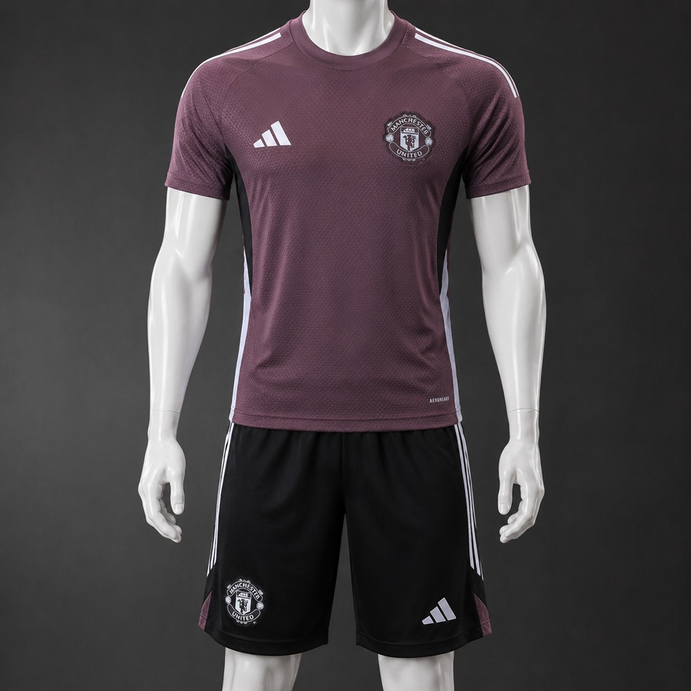 Manchester United 25/26 Mauve Black Short Sleeve Short Set