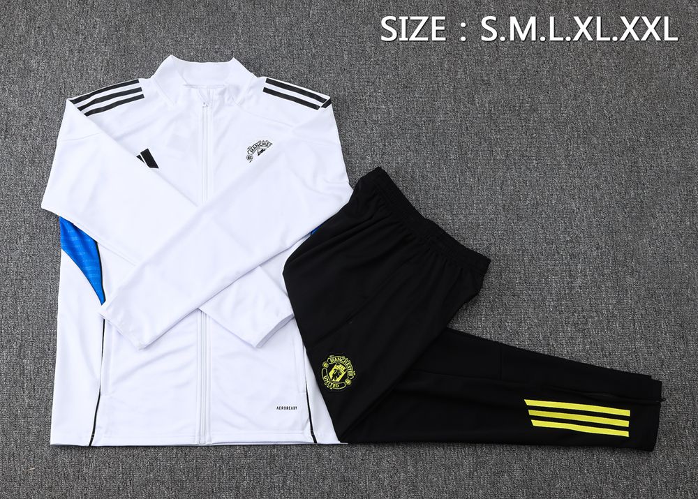 Manchester United 25/26 White Blue Yellow Jacket Kit Foto 2