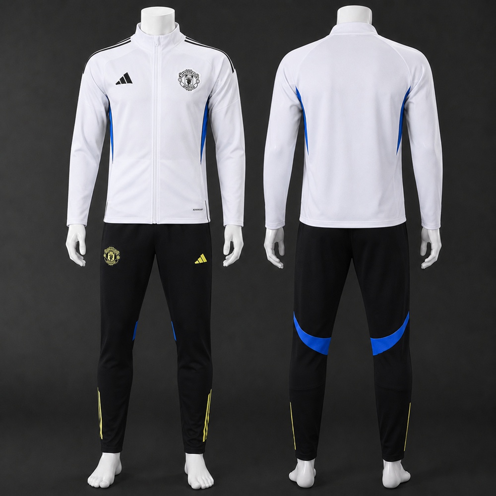 Manchester United 25/26 White Blue Yellow Jacket Kit
