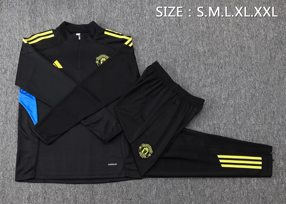 Manchester United 25/26 Black Blue Yellow Half Zip Tracksuit Foto 2