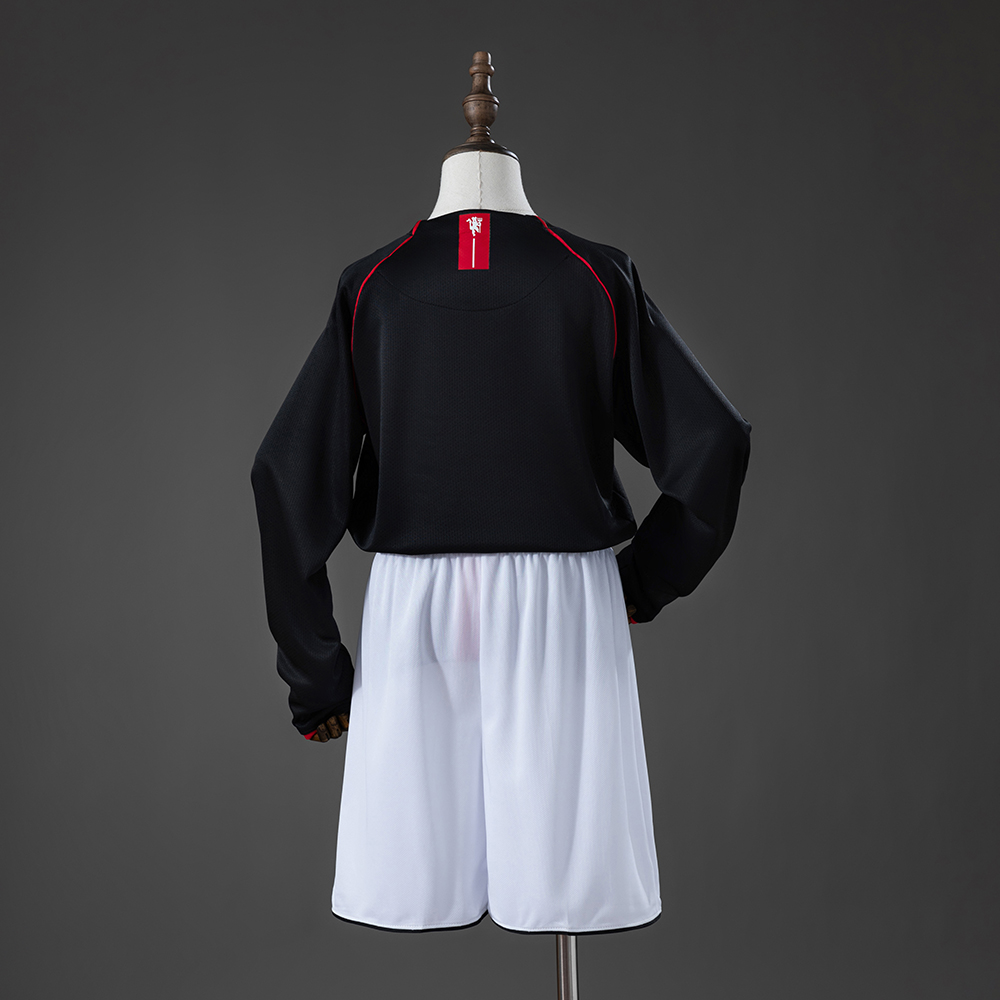 Manchester United 07/08 Away Retro Long Sleeve Kids Kit Jersey Foto 2