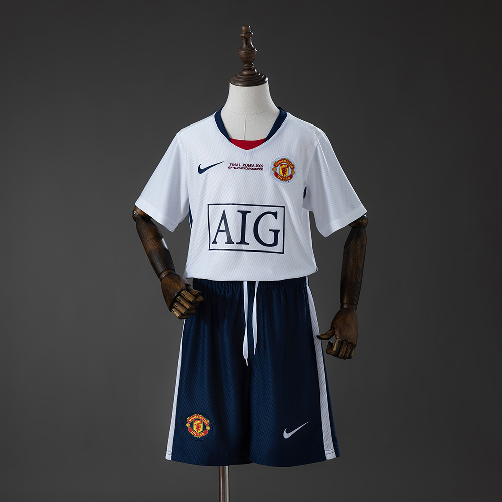 Manchester United 08/09 Away (UEFA Champions League) Retro Kids Kit Jersey