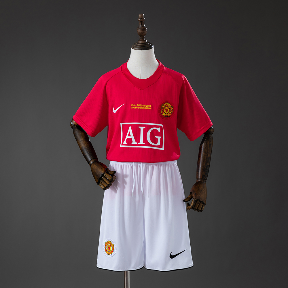 Manchester United 07/08 Home Retro Kids Kit Jersey