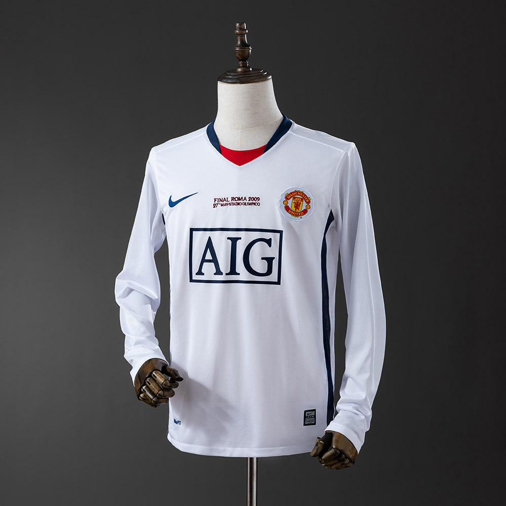 Manchester United 08/09 Away Champions League Edition Long Sleeve Retro Jersey