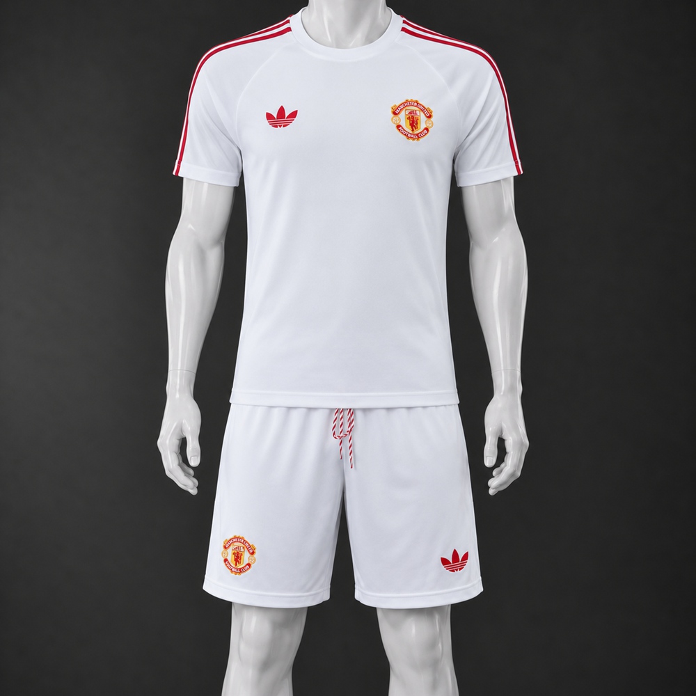 Manchester United 26/27 White Red Short-Sleeve Shorts Set