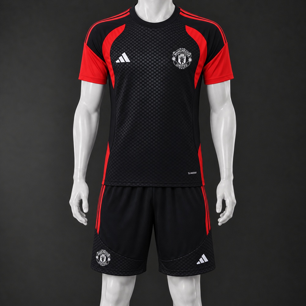 Manchester United 26/27 Black Red Short-Sleeve Shorts Set
