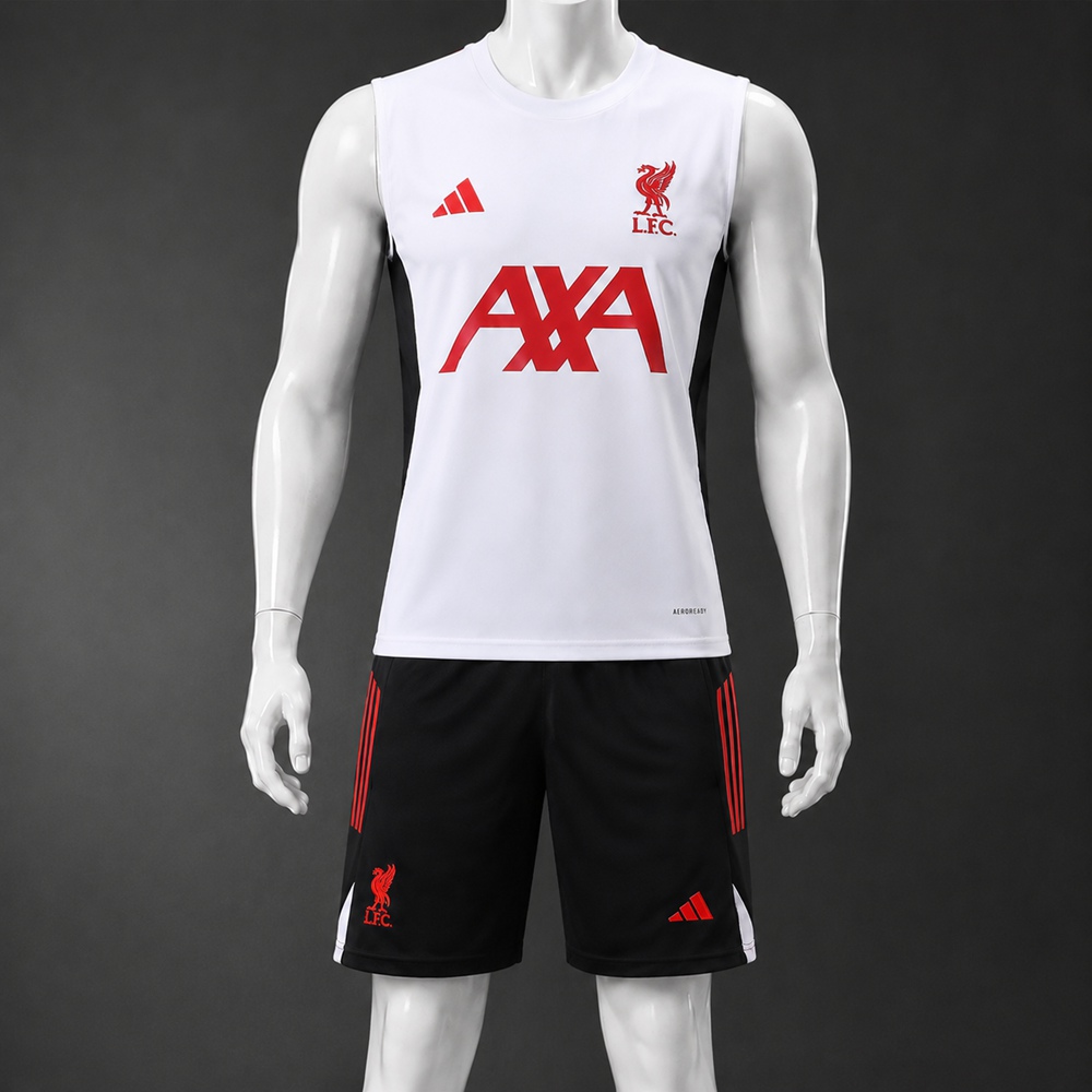Liverpool 25/26 White Black Red  Training Vest kit
