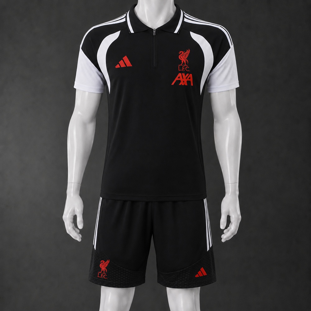 Liverpool 26/27Black White Red Polo/Pants Kit