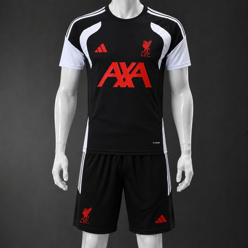 Liverpool 26/27 Black White Short sleeve kit