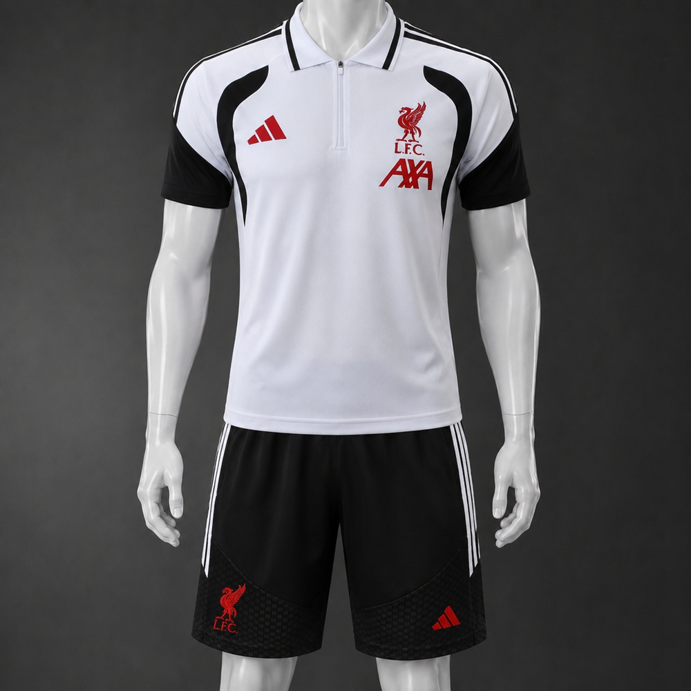 Liverpool 26/27 White Black Polo/Pants Kit