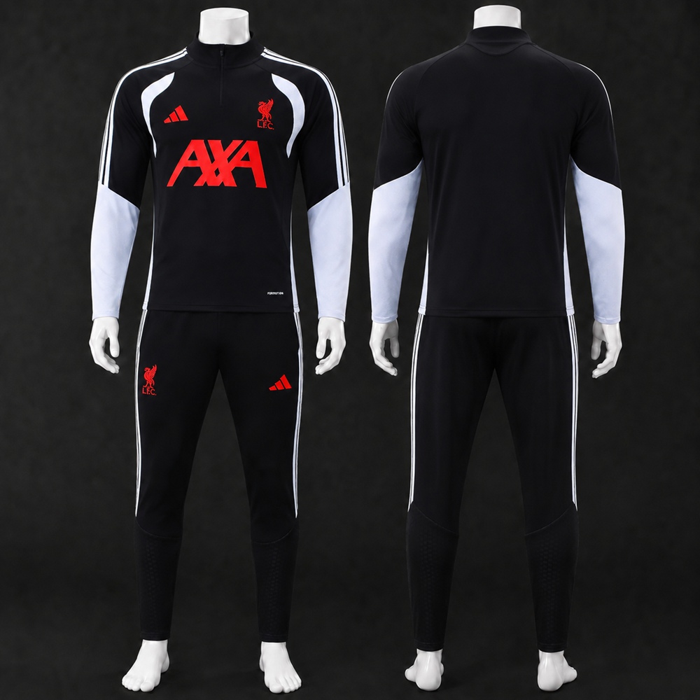 Liverpool 26/27 Black White Red Half Zip Tracksuit