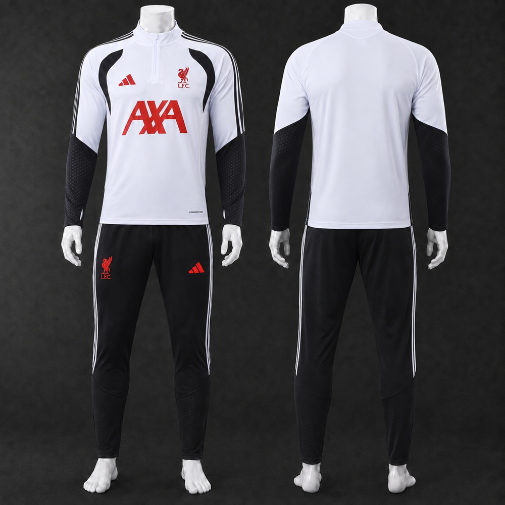 Liverpool 26/27 White Black Half Zip Tracksuit