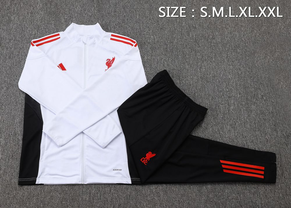 Liverpool 25/26 White Black Red Jacket Kit Foto 2