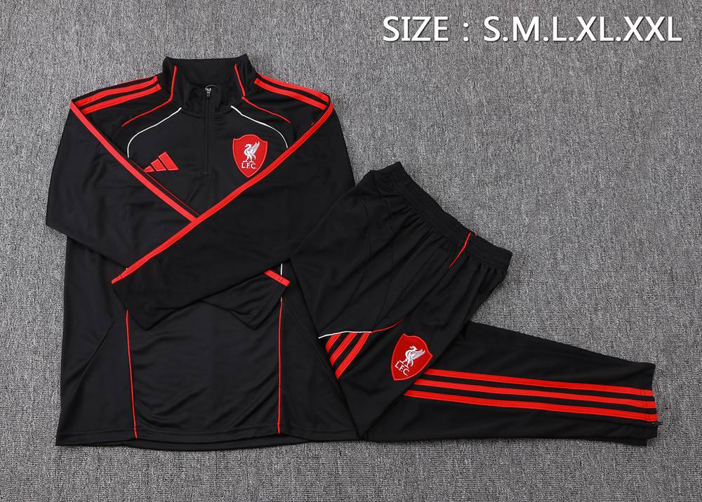 Liverpool 25/26 Black Red Half Zip Tracksuit Foto 2