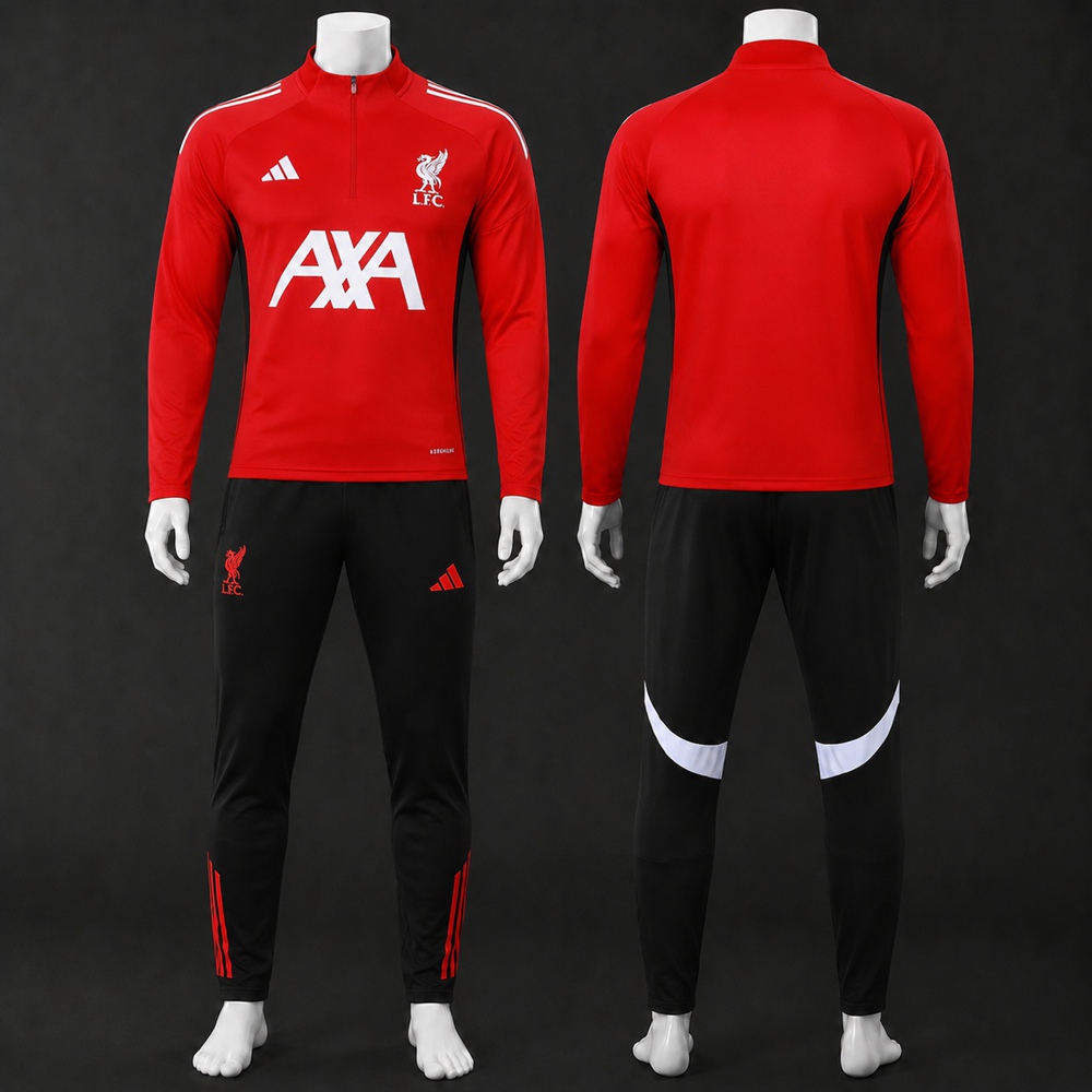 Liverpool 25/26 Red Black White Half Zip Tracksuit