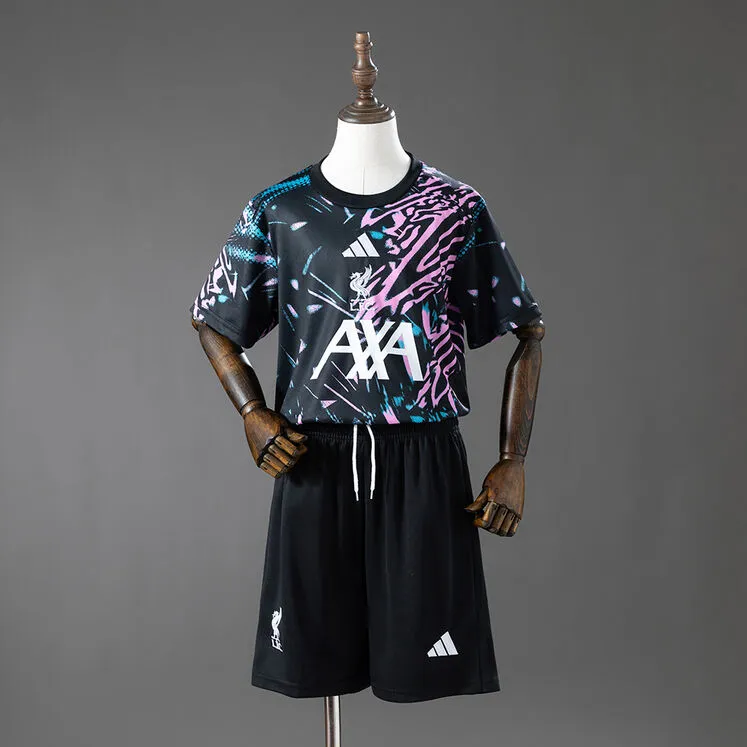 Liverpool 25/26 Pre-Match Kids Kit Black