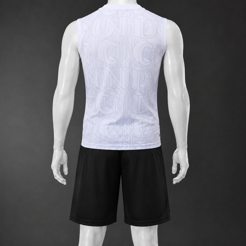 Chelsea 25/26 White Black Letter Print Training Vest kit Foto 2