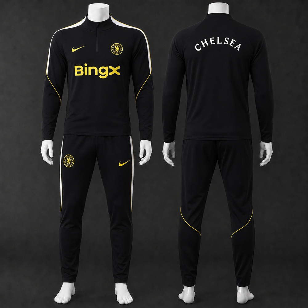 Chelsea 26/27 Black Half Zip Tracksuit