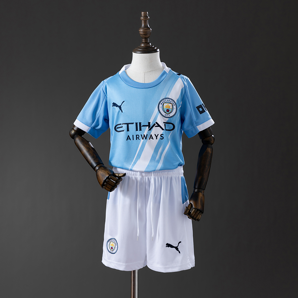 Manchester City 25/26 Home Full kids kit Jersey