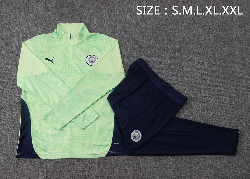 Manchester City 25/26 Light Green Navy Half Zip Tracksuit Foto 2