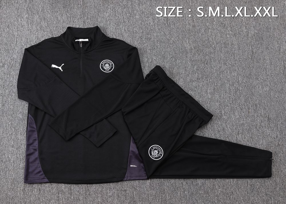 Manchester City 25/26 Solid Black Half Zip Tracksuit Foto 2