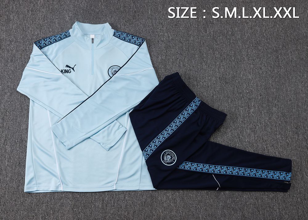 Manchester City 25/26 Light Blue Navy Half Zip Tracksuit Foto 2