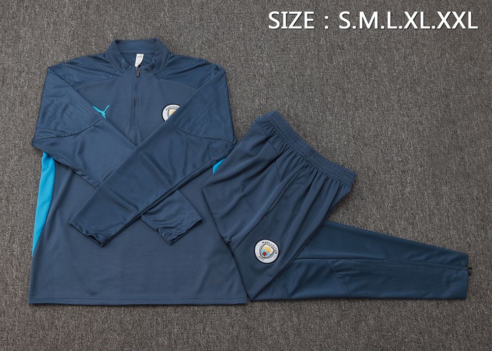 Manchester City 25/26 Blue Cyan Half Zip Tracksuit Foto 2