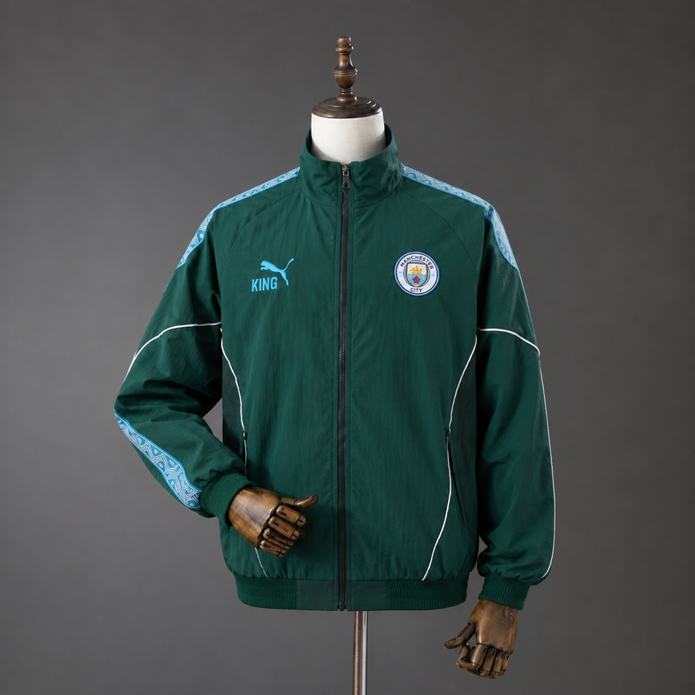 Manchester City 25/26 Full Zip Jacket - Dark Green