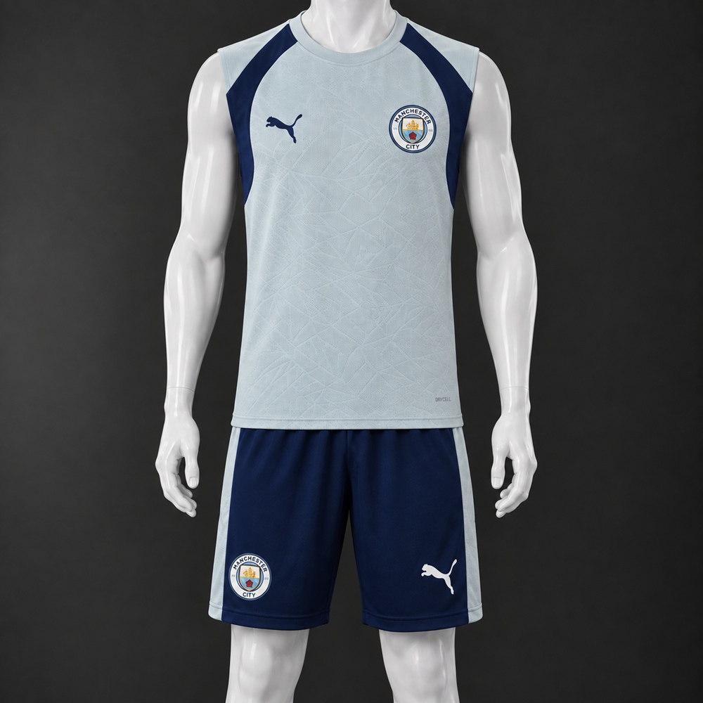 Manchester City 26/27 Light Blue Navy Blue Training Vest Set