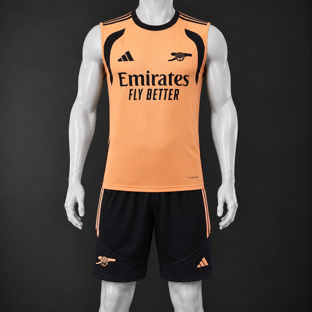 Arsenal 26/27 Peach Orange Black Training Vest Kit